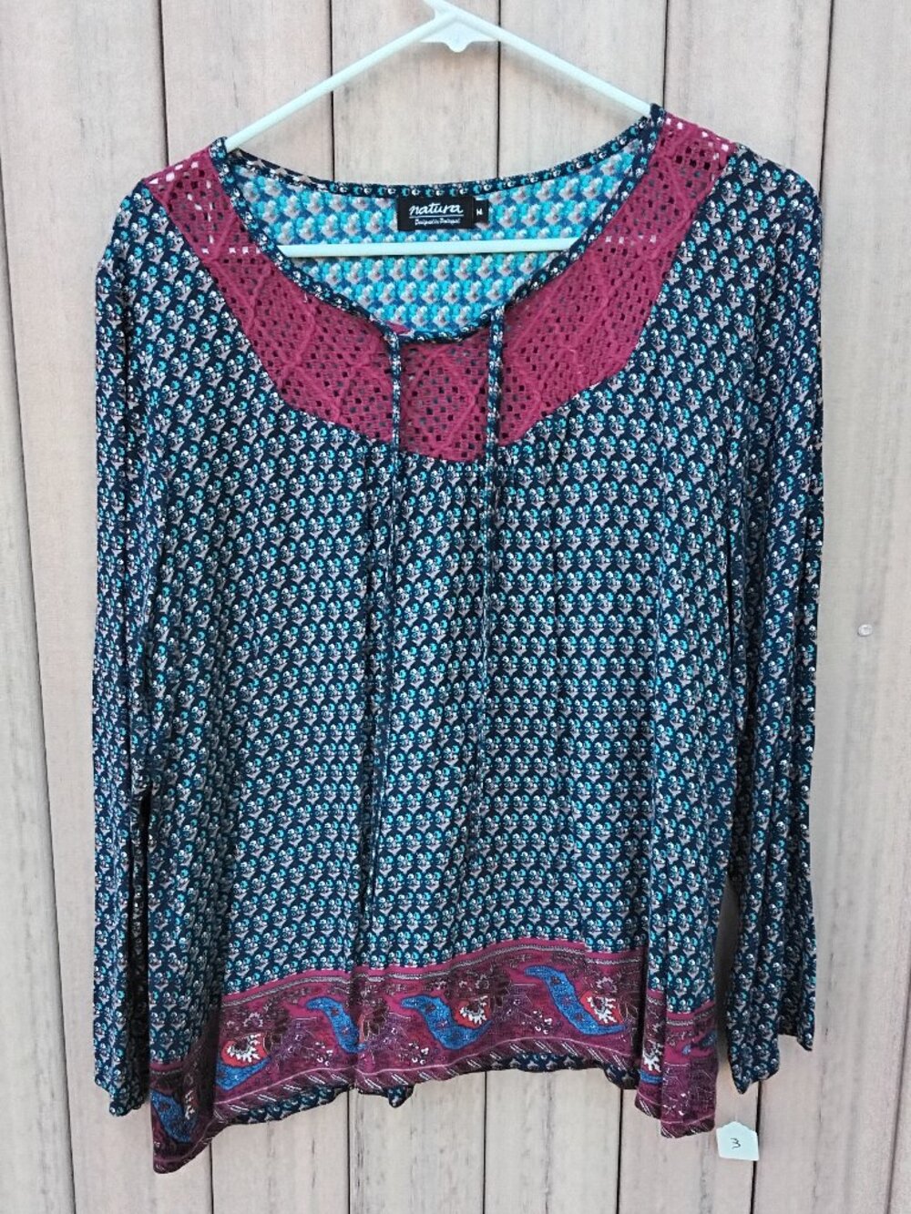 Natura Women's Print Top Size M #439